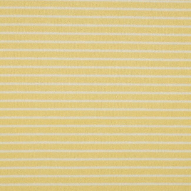 De Stoffenkamer Rekbare badstof - spons stripes light yellow