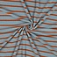 De Stoffenkamer Rekbare badstof - spons stripes - blue / brown