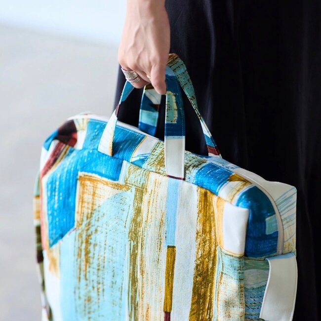Kokka COUPON 0,35m - Cotton Keshiki by Kokka ‘26 - architecture rusty blue