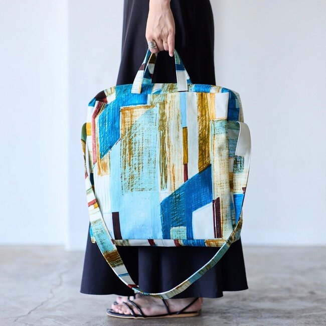 Kokka Cotton Keshiki by Kokka ‘26 - architecture rusty blue