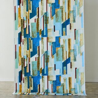 Kokka COUPON 0,35m - Cotton Keshiki by Kokka ‘26 - architecture rusty blue
