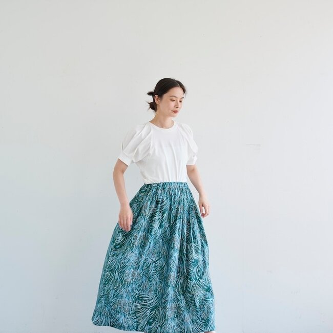 Kokka Cotton linen blend meadow twigs - darkgreen