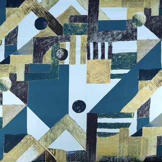 Kokka Cotton Keshiki by Kokka ‘26 - geo petrol tones