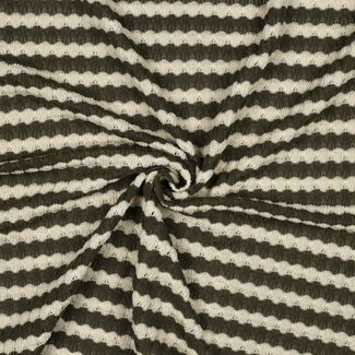 Summer Knit cotton mix - stripes dark green