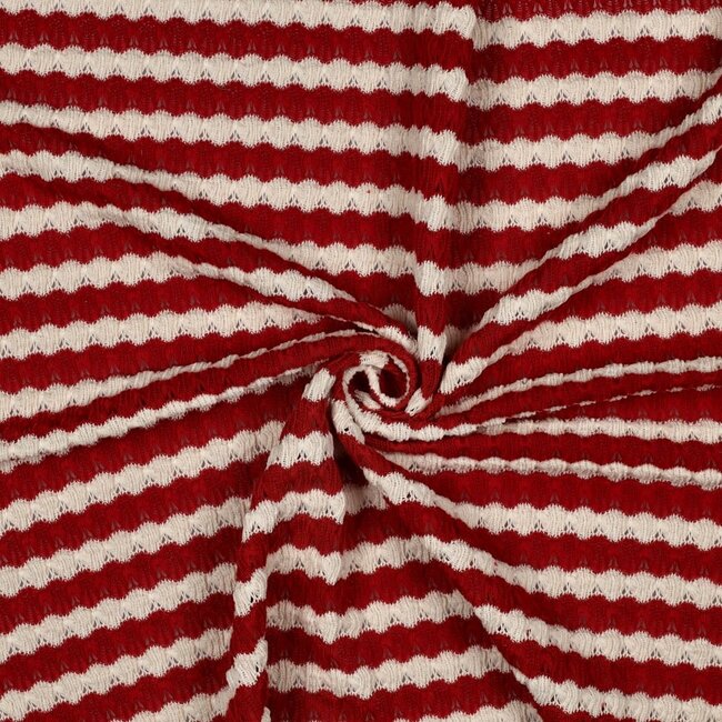 Summer Knit cotton mix - stripes red