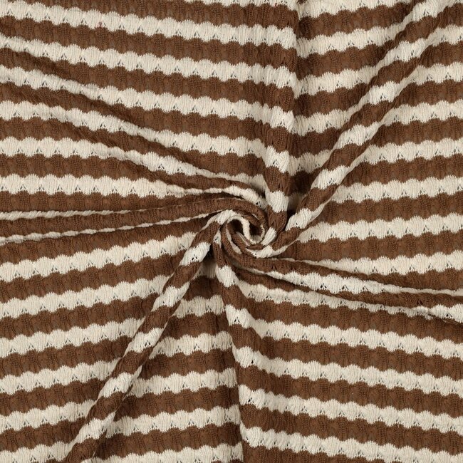 Summer Knit cotton mix - stripes brown
