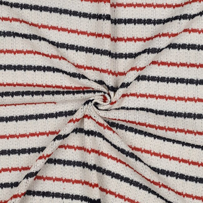 Summer Knit cotton mix - stripes navy red