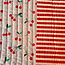 De Stoffenkamer Stepped Cotton double face - cherries old pink stripes