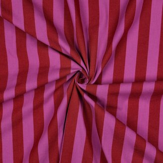 Cotton - wide stripes yarn dyed red/fuchsia