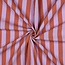 Cotton - wide stripes yarn dyed lavendel/oranjerood