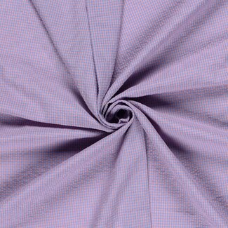 Seersucker Cotton mix - mini checks soft purple/pink
