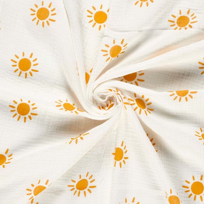 De Stoffenkamer Double Gauze cotton Tetra - sun ecru