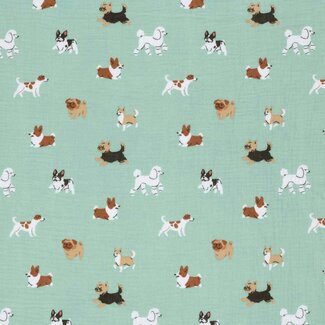 De Stoffenkamer Double Gauze cotton Tetra - dogs mint
