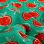 De Stoffenkamer Double Gauze cotton Tetra - apples turquoise groen