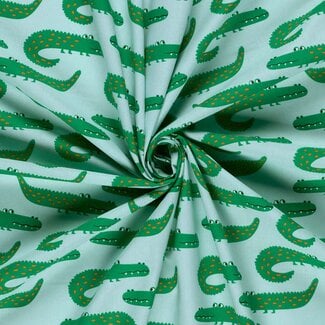 De Stoffenkamer Cotton Poplin croco mint