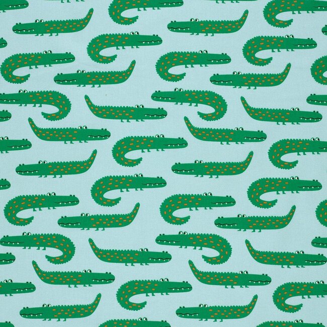De Stoffenkamer Cotton Poplin croco mint