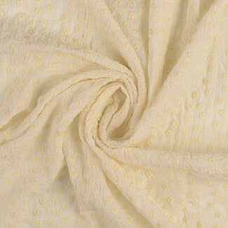 De Stoffenkamer Cotton mix broderie off white flowers