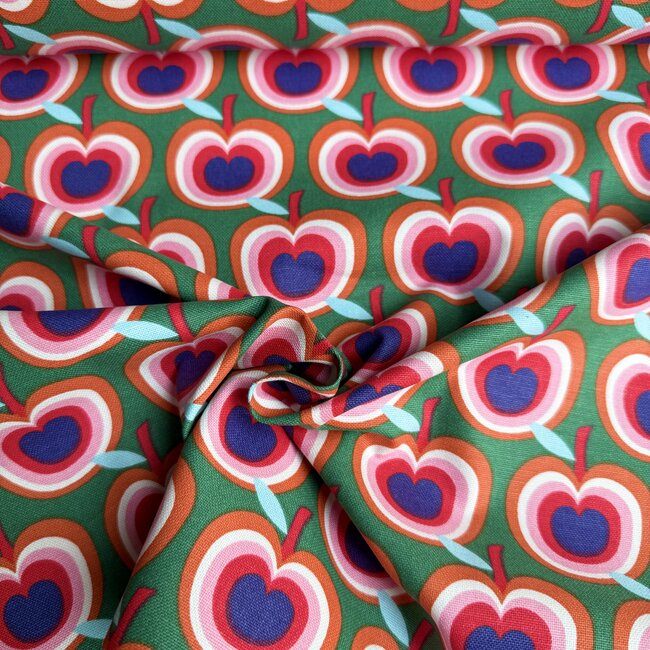 De Stoffenkamer Stevige katoen Canvas - retro apples