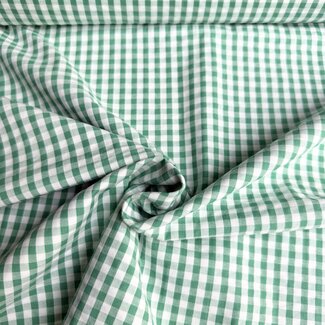 Seersucker Cotton mix - mini checks green white