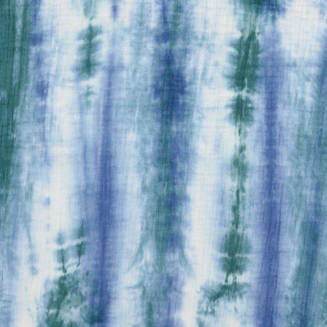 De Stoffenkamer Double Gauze Tetra batik tie dye - seagreen