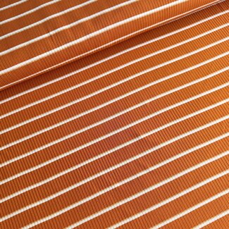 Ribbed tricot stripes pumpkin orange