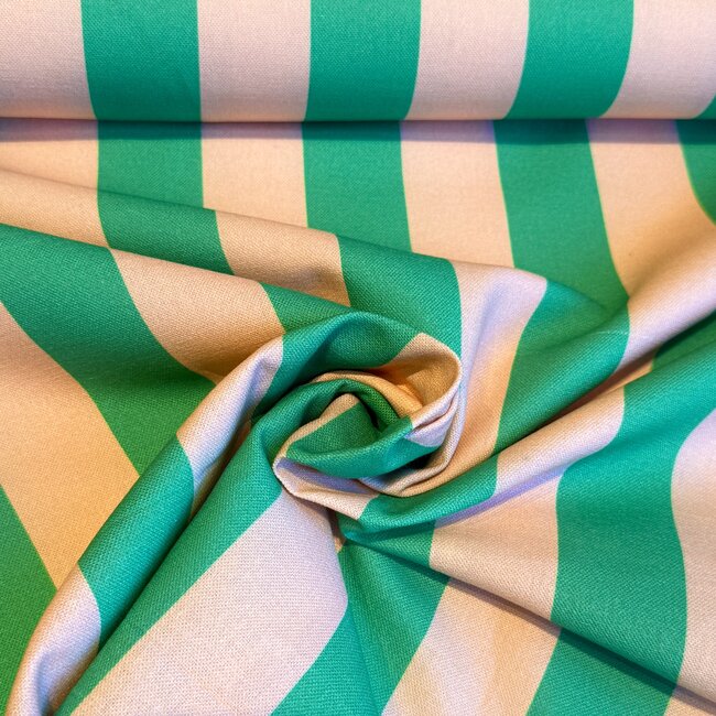 De Stoffenkamer Stevige katoen Canvas - vertical stripes bright green