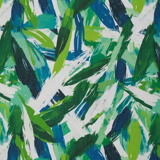 Canvas Gabardine Twill - abstract strokes green