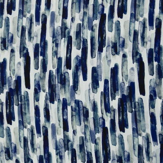 Viscose blouse summer satin blue strokes