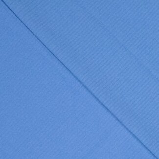 Seersucker Cotton uni - midden blauw