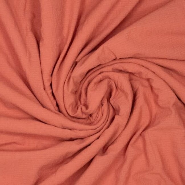 Seersucker Cotton uni - mango