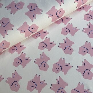 Capsule Fabrics French Terry - pink doggies
