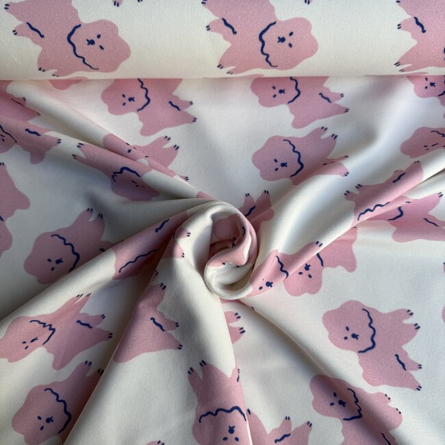 Capsule Fabrics French Terry - pink doggies