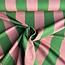 Capsule Fabrics French Terry - wide vertical green  / raspberry