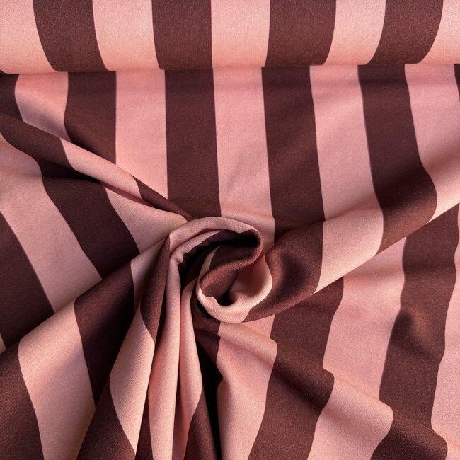 Capsule Fabrics French Terry - vertical burgundy / salmon