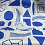 Capsule Fabrics Washed Linen - Shapes large bright royal