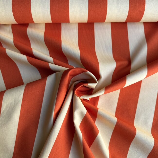 Capsule Fabrics Cotton Poplin - Vertical Flame  / Butter