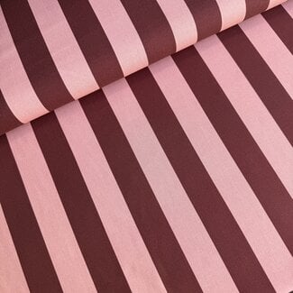 Capsule Fabrics Cotton Poplin - Vertical Burgundy  / Salmon