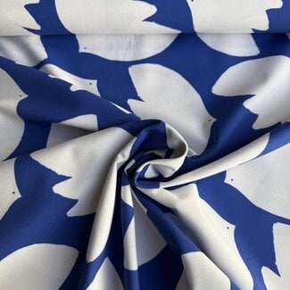 Capsule Fabrics Cotton Poplin - Bright royal Birds
