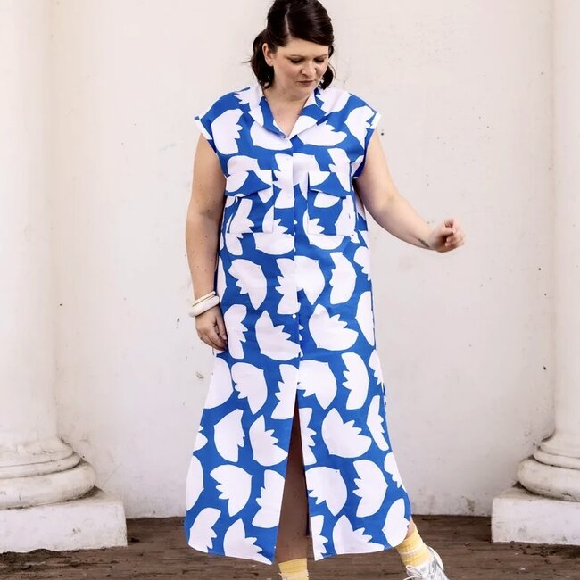 Capsule Fabrics Cotton Poplin - Bright royal Birds