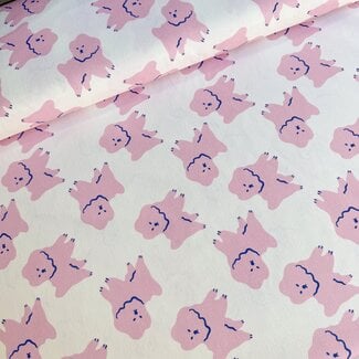Capsule Fabrics Cotton Poplin - pink doggies
