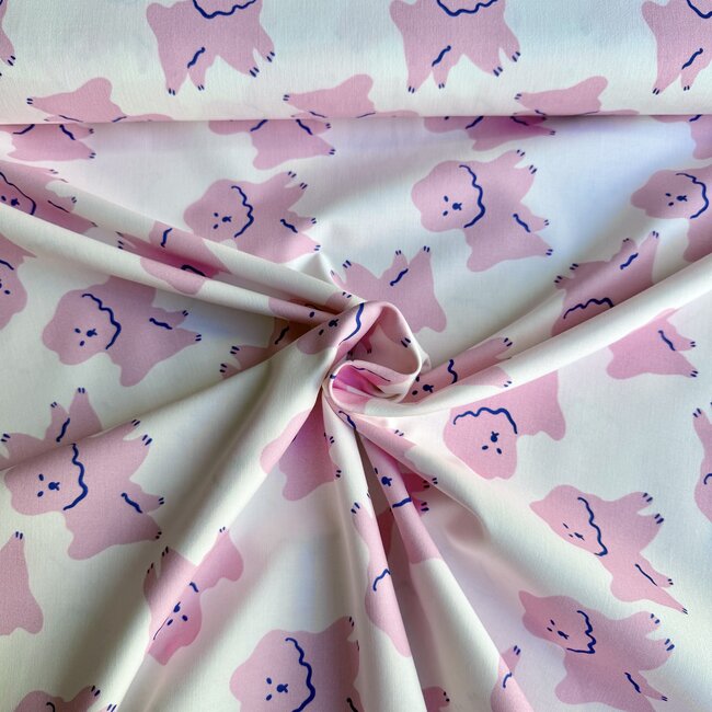 Capsule Fabrics Cotton Poplin - pink doggies