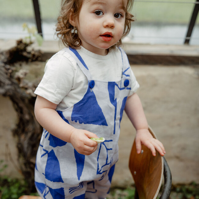 Capsule Fabrics Washed Linen - Shapes large bright royal