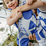 Capsule Fabrics Washed Linen - Shapes large bright royal