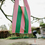 Capsule Fabrics Cotton Poplin - Wide Vertical Green / Raspberry