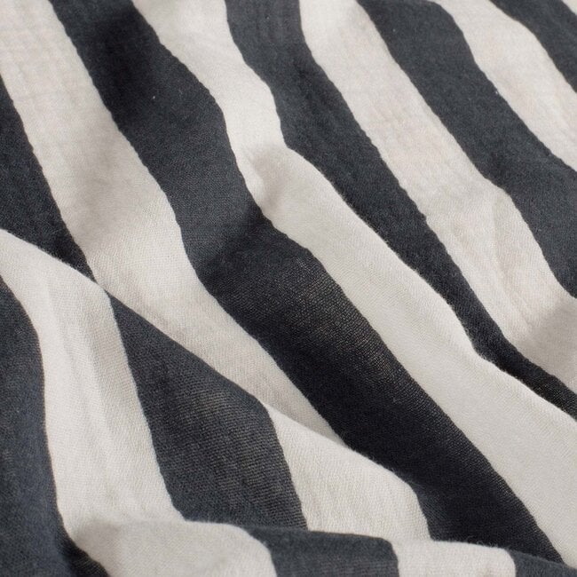 De Stoffenkamer Double gauze tetra - wide stripes dark blue