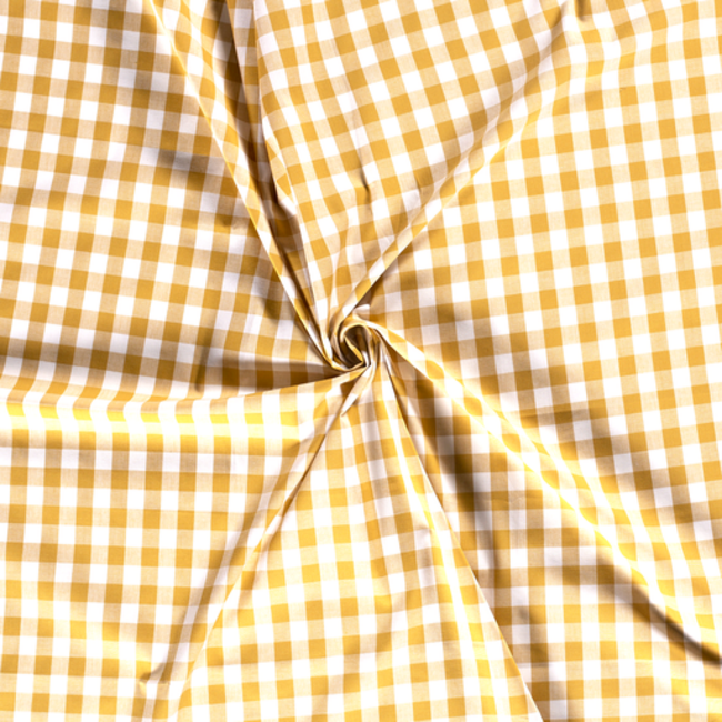 Cotton checks vichy 1cm Oker