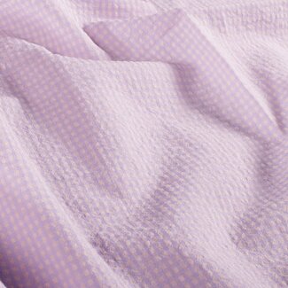 Seersucker Cotton mix - mini checks soft lilac/pink