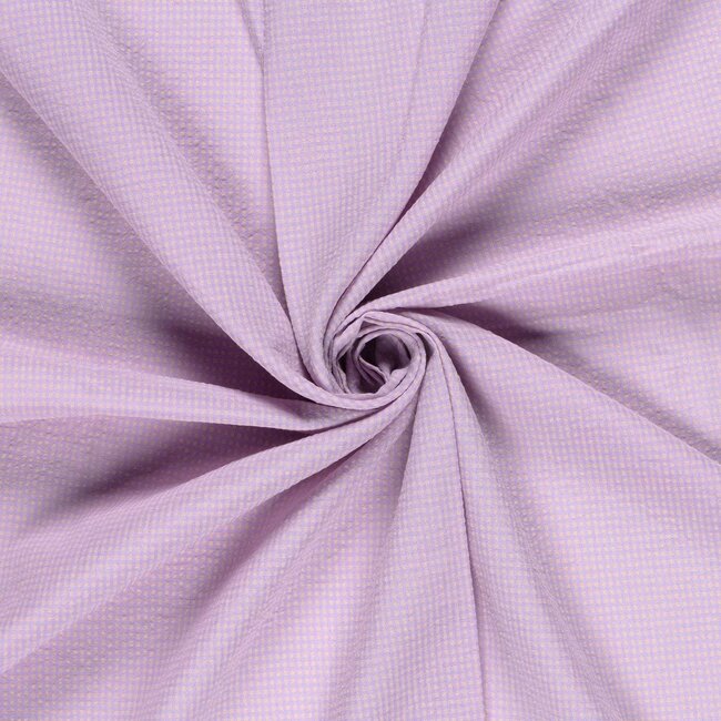 Seersucker Cotton mix - mini checks soft lilac/pink