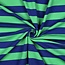 De Stoffenkamer Soft Sweater wide horizontal stripes - green/royal