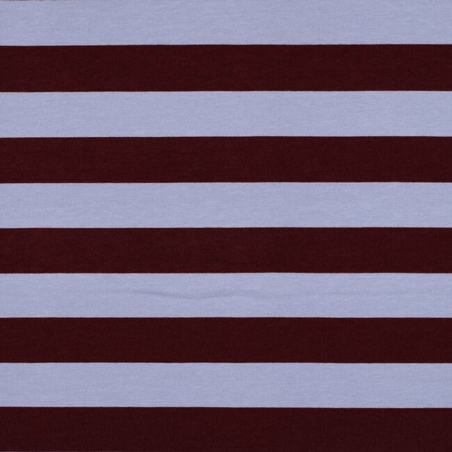 De Stoffenkamer Soft Sweater wide horizontal stripes - burgundy/lila